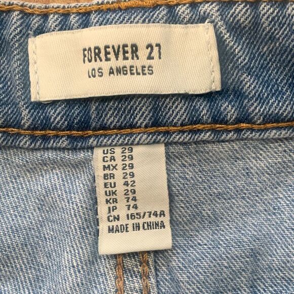 Forever 21 Shorts Light Wash Denim High Waist Cuffed - Picture 6 of 8